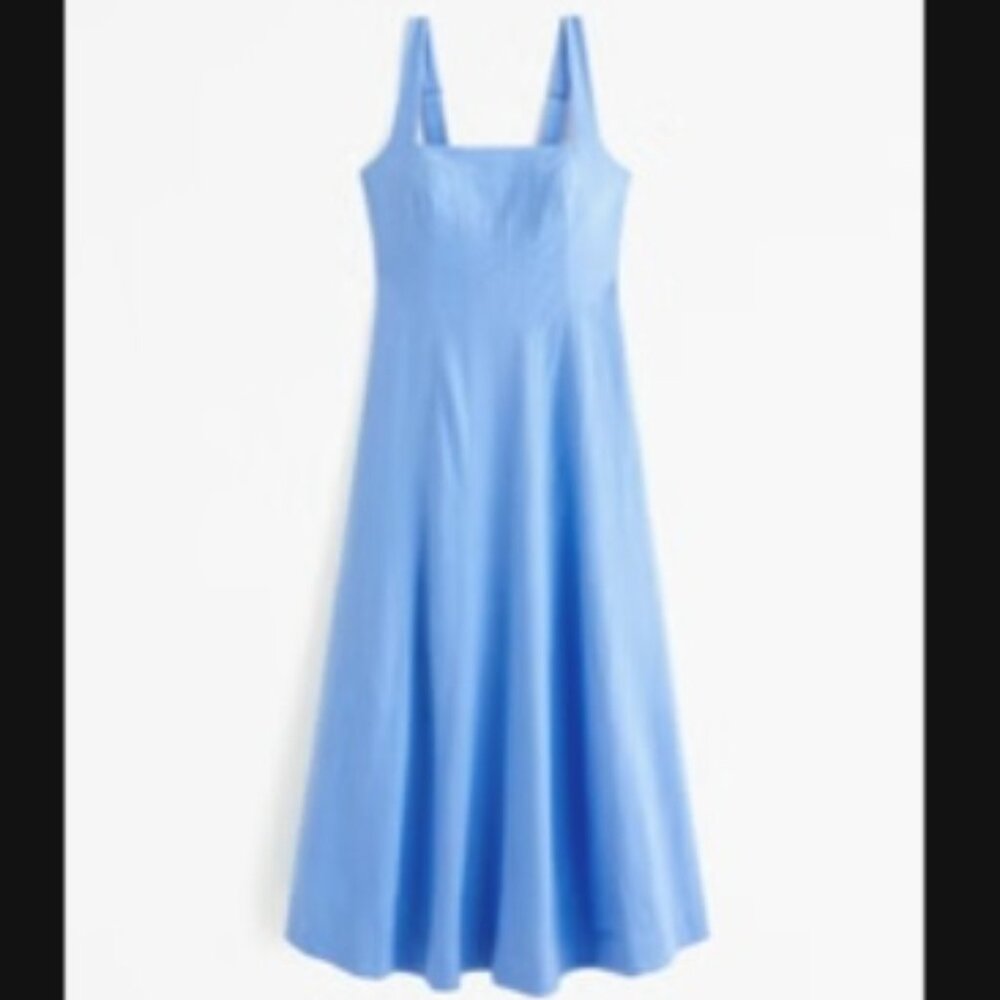 Abercrombie seamed linen blend midi dress